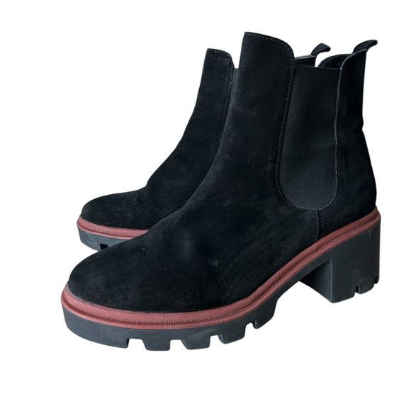 Antonio de Faria NWOT black suede leather Chelsea Boots size 9.5 - Picture 1 of 10